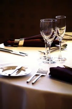 Formal table place settings Stock Photos