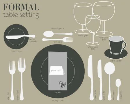 FORMAL TABLE SETTING Stock Illustration