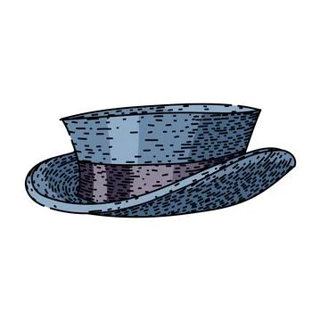 Formal top hat sketch hand drawn vector Stock Illustration