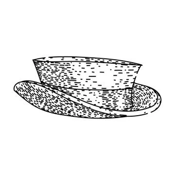 Formal top hat sketch hand drawn vector Stock Illustration