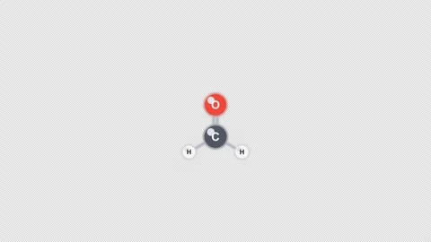 Formaldehyde CH2O Ball And Stick Model Animation Clean No Text Alpha 4K Stockbeeldmateriaal 339310732