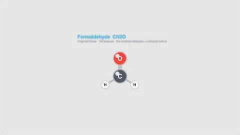 Formaldehyde CH2O Ball And Stick Model Animation Labeled Alpha 4K 库存影片 339310776