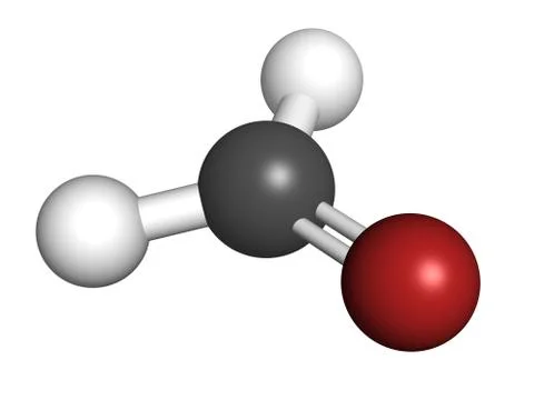 Formaldehyde (ch2o), molecular model. formaldehyde is a known carcinogenic ag Stock Illustration