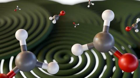 Formaldehyde molecules and green mosquito coil Stock Illustration
