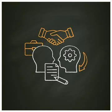 Formalizing agreements chalk icon Stock Illustration