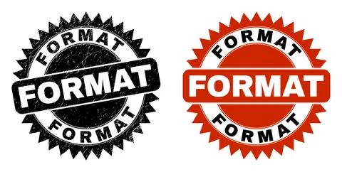 FORMAT Black Rosette Stamp with Grunged Style Stock-Illustration