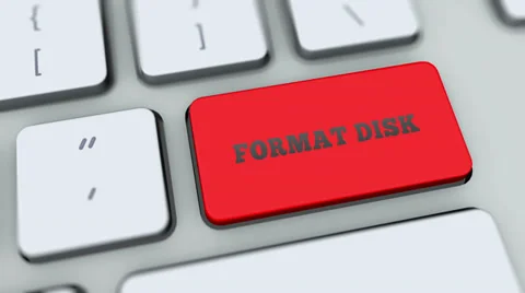 Format Disk button on computer keyboard. Key is pressed Stock Footage 35645964