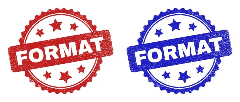 FORMAT Rosette Stamps with Corroded Texture Stock-Illustration