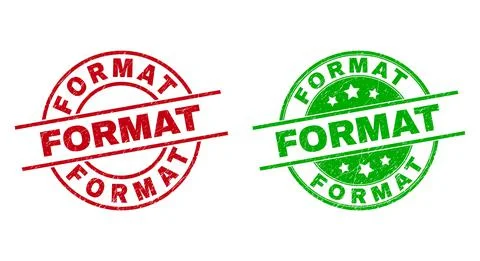 FORMAT Round Watermarks Using Grunged Style Illustrazione stock