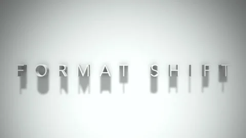 Format shift 3D title animation white text on a white background Stock Footage 299429476