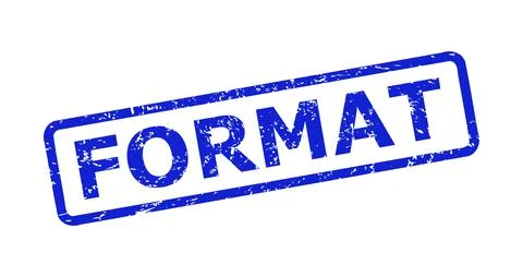 FORMAT Stamp with Corroded Style and Rounded Rectangle Frame Stock Illustration