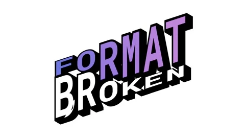 FORMAT vs BROKEN, 3D Text Animation in Isometric View with Opposite Word Motion Stock Footage 314263504