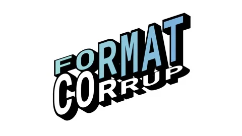 FORMAT vs CORRUP, 3D Text Animation in Isometric View with Opposite Word Motion Stock Footage 314263507