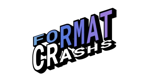 FORMAT vs CRASHS, 3D Text Animation in Isometric View with Opposite Word Motion Stock Footage 314263505
