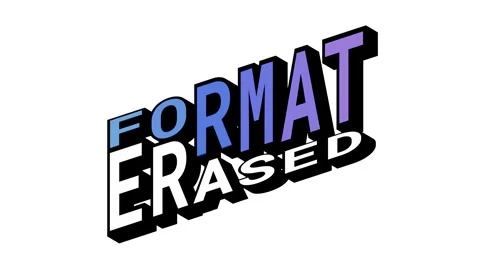 FORMAT vs ERASED, 3D Text Animation in Isometric View with Opposite Word Motion Stock Footage 314263506