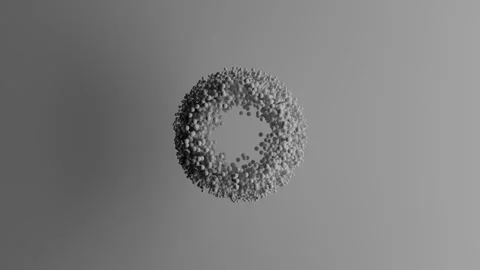 The formation of an abstract structure of spheres. Movement of 3d elements. Stock Footage 313471338