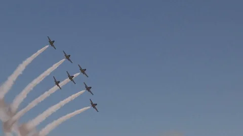 Formation of Air Force jets flying Vidéo 101669434