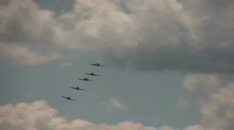 Formation of airplanes Stock Footage 204484