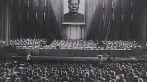 The formation and development of communism in China. 70's  (200) Stock Footage 266943518