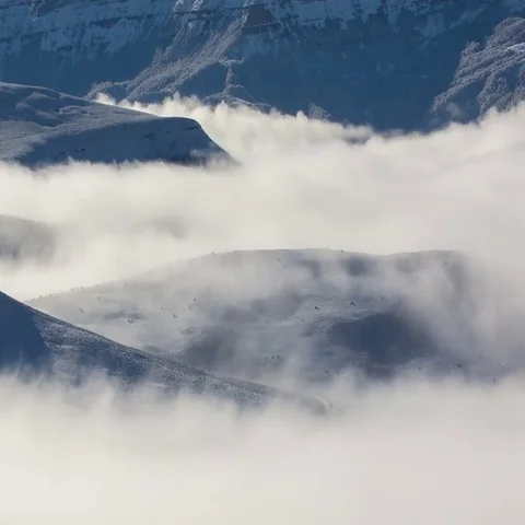 The formation and movement of clouds above the volcano Elbrus Stock-Footage 69391999