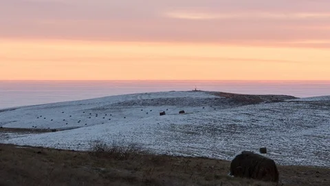 The formation and movement of clouds above the volcano Elbrus Stock Footage 70189655
