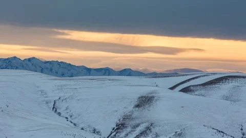The formation and movement of clouds above the volcano Elbrus Stock Footage 72618643