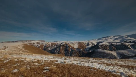 The formation and movement of clouds above the volcano Elbrus Stock Footage 74066855