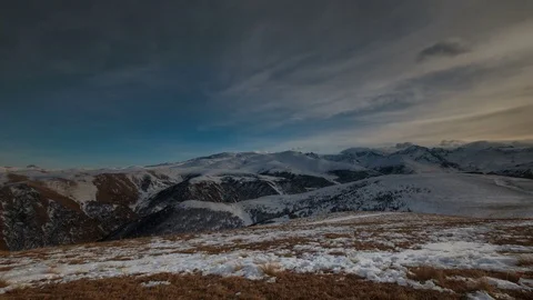 The formation and movement of clouds above the volcano Elbrus Stock Footage 74067015