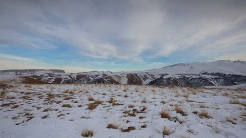 The formation and movement of clouds above the volcano Elbrus Stock Footage 74067604