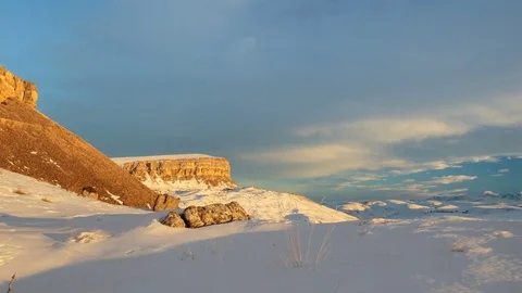 The formation and movement of clouds above the volcano Elbrus Stock Footage 74075003