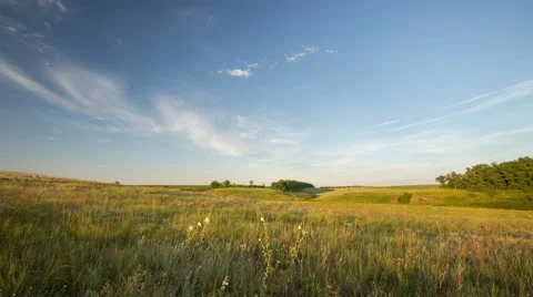 The formation and movement of clouds over fields in the steppes of the Don. Video stock 64888687