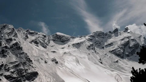 The formation and movement of clouds over the mountains of the Caucasus Stock Footage 124647431