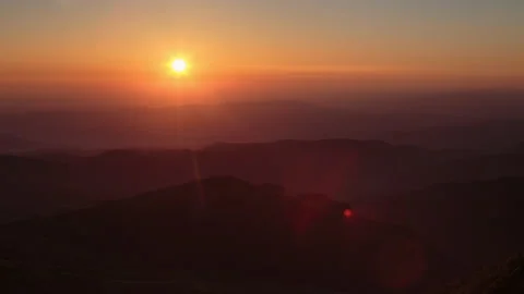 The formation and movement of clouds over the summer slopes of Mountains Stock Footage 149353460