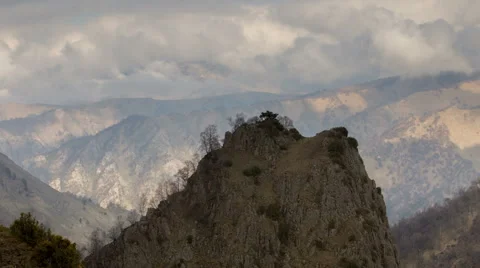 The formation and movements of clouds of the mountains of Caucasus peaks. 스톡 동영상 65216680