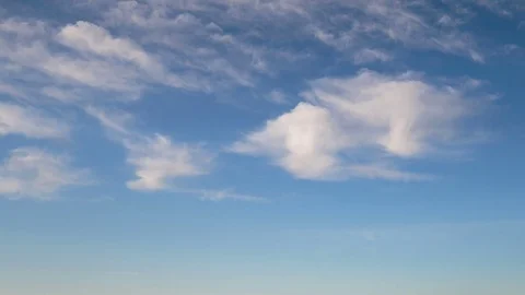 Formation and rapid movement of white clouds of different shapes Stock Footage 73605520