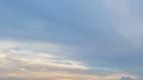Formation and rapid movement of white clouds of different shapes in the blue sky Stock Footage 77734196