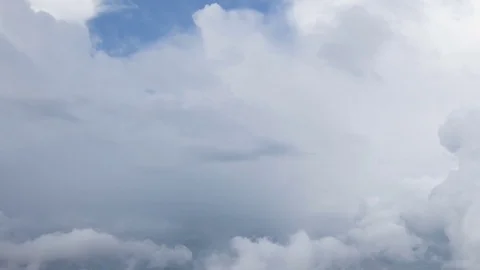 Formation and rapid movement of white clouds of different shapes Stock Footage 83662489