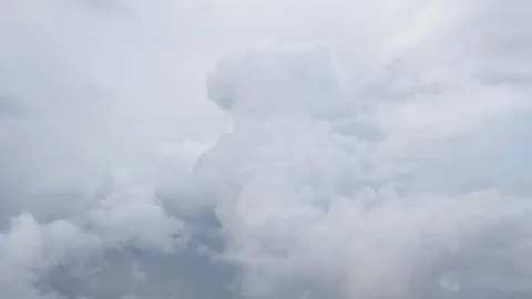 Formation and rapid movement of white clouds of different shapes Stock Footage 83662503