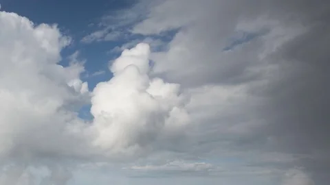 Formation and rapid movement of white clouds of different shapes Stock Footage 83662652