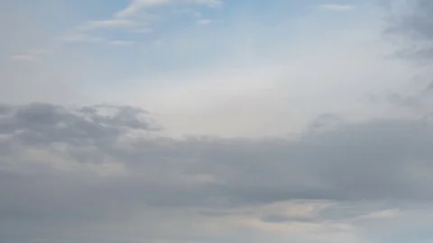 Formation and rapid movement of white clouds of different shapes Stock Footage 83662844