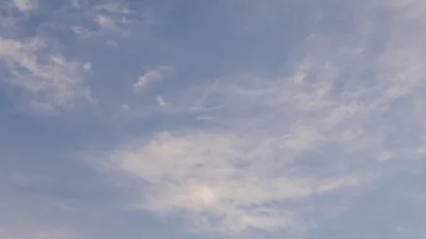 Formation and rapid movement of white clouds of different shapes Stock Footage 83663481