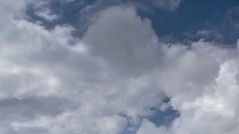 Formation and rapid movement of white clouds of different shapes Stock Footage 83663648