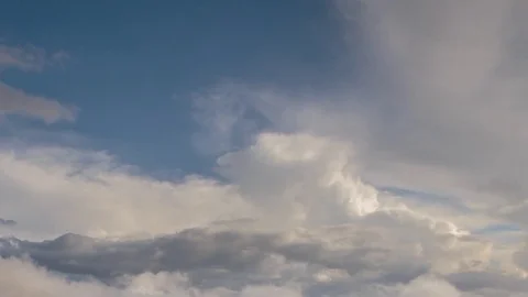 Formation and rapid movement of white clouds of different shapes Stock Footage 83663692