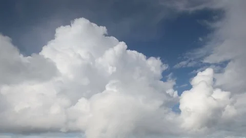 Formation and rapid movement of white clouds of different shapes Stock Footage 83663722