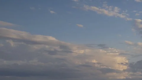 Formation and rapid movement of white clouds of different shapes Stock Footage 83673966