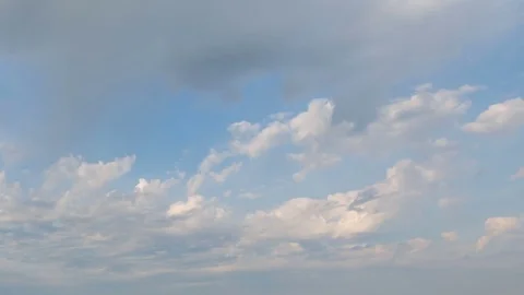 Formation and rapid movement of white clouds of different shapes Stock Footage 85463360