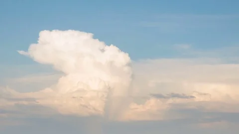 Formation and rapid movement of white clouds of different shapes Stock Footage 85463414
