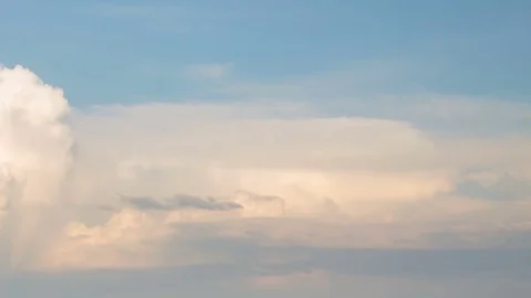Formation and rapid movement of white clouds of different shapes Stock Footage 85463423