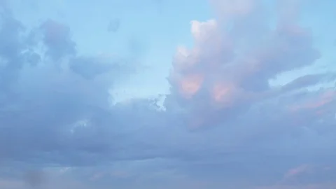 Formation and rapid movement of white clouds of different shapes Stock Footage 85463470