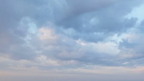 Formation and rapid movement of white clouds of different shapes Stock Footage 85463471